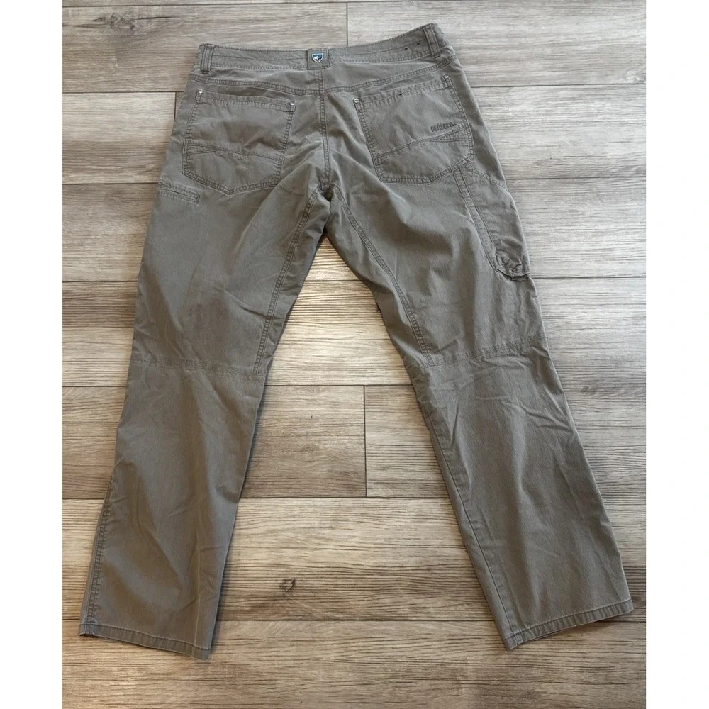Kuhl Revolvr Pants Men 36x32 Beige Articulated Gusseted Hiking Camp Gorpcore